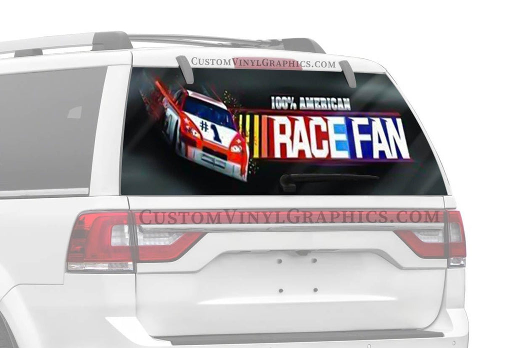 American Race Fan Rear Window Decal - Custom Vinyl Graphics