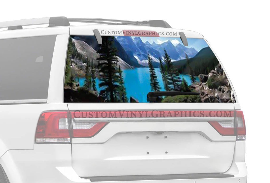 Moraine Lake Banff National Park Rear Window Decal - Custom Vinyl Graphics