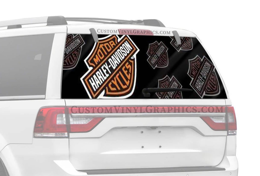 Bar & Shield Logo Angled Color Harley-Davidson Rear Window Decal - Custom Vinyl Graphics