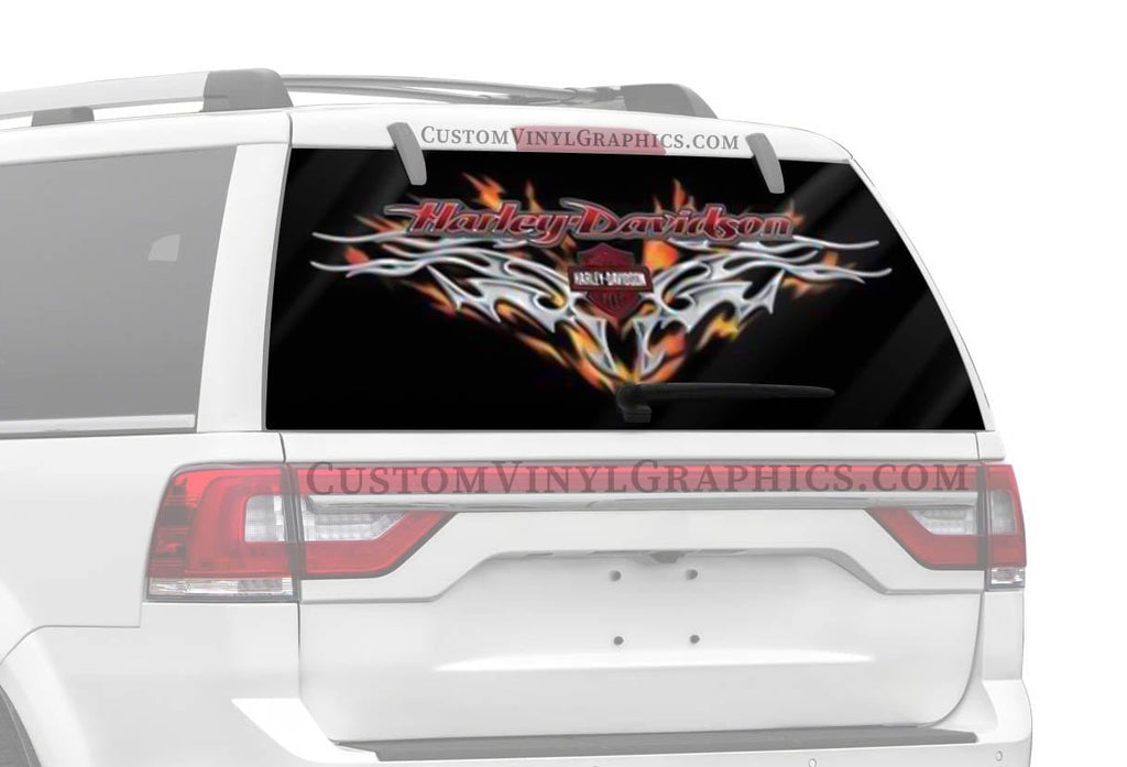 Steel Heart Harley-Davidson Rear Window Decal - Custom Vinyl Graphics
