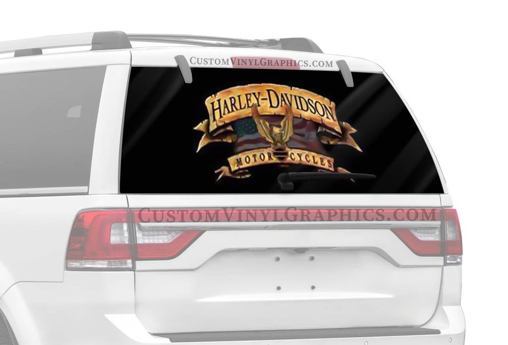 Freedom Banner Harley-Davidson Rear Window Decal - Custom Vinyl Graphics