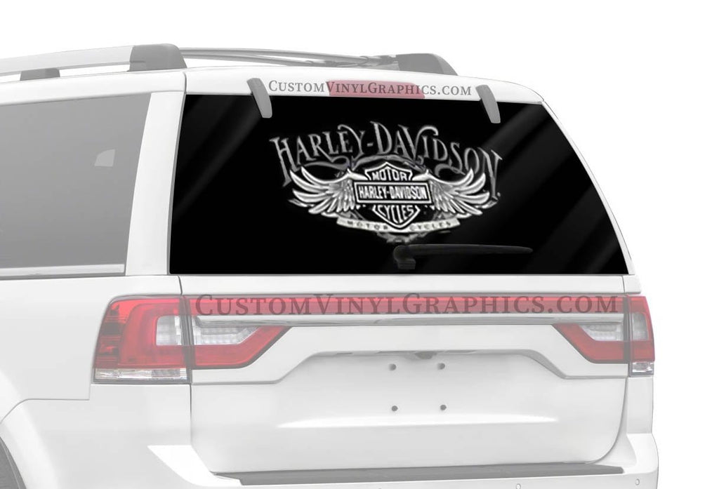 Wire Wing Harley-Davidson Rear Window Decal - Custom Vinyl Graphics