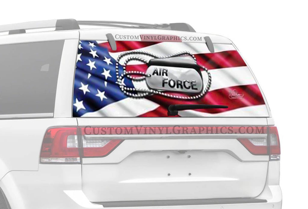 Air Force Tags Rear Window Decal - Custom Vinyl Graphics