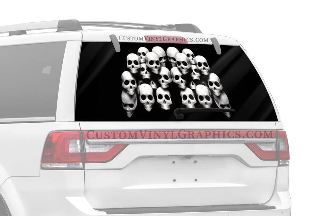 Skull Wall Truck Window Decal - Custom Vinyl Graphics