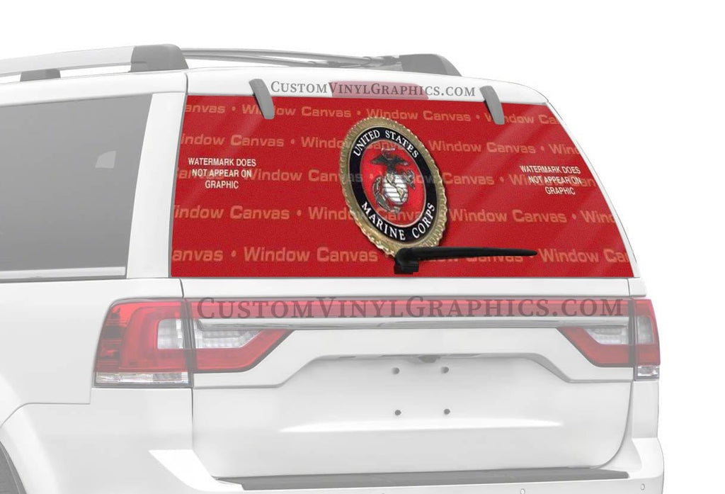 USMC Seal Rear Window Decal - Custom Vinyl Graphics
