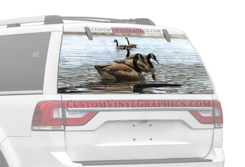 Five Geese Rear Window Decal - Custom Vinyl Graphics