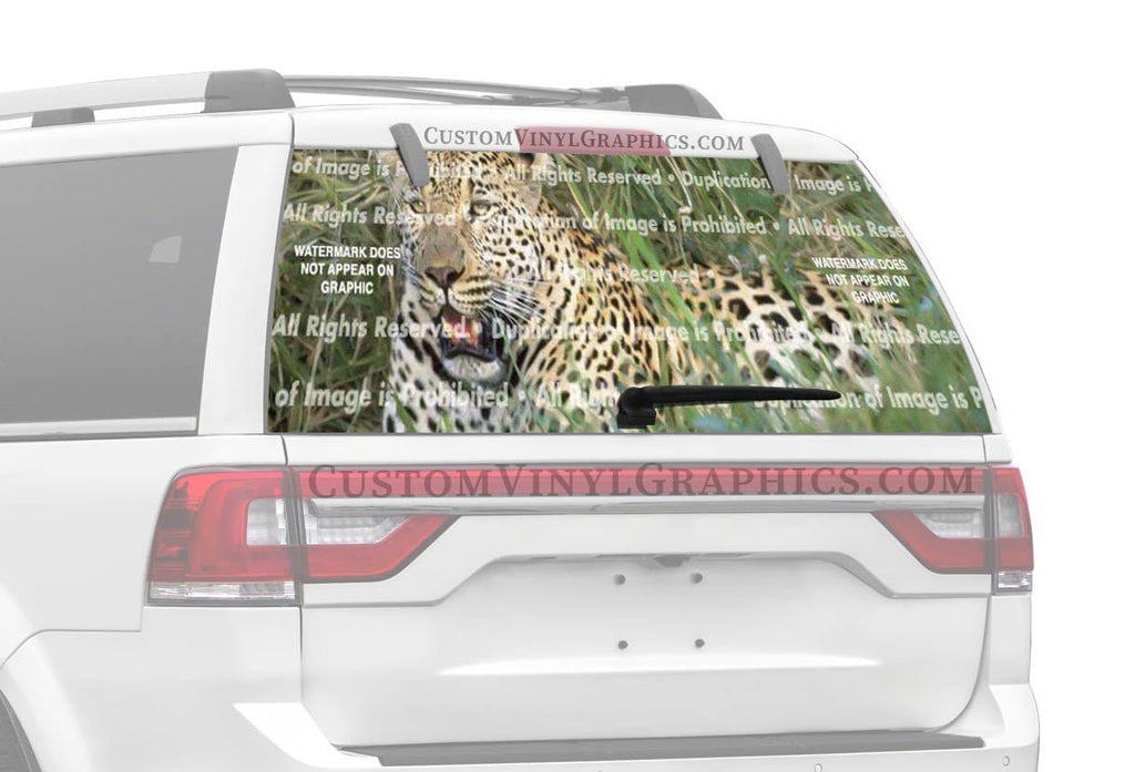 Leopard Rear Window Decal - Custom Vinyl Graphics