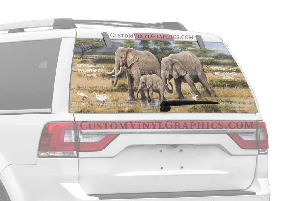 African Safari I Rear Window Decal - Custom Vinyl Graphics