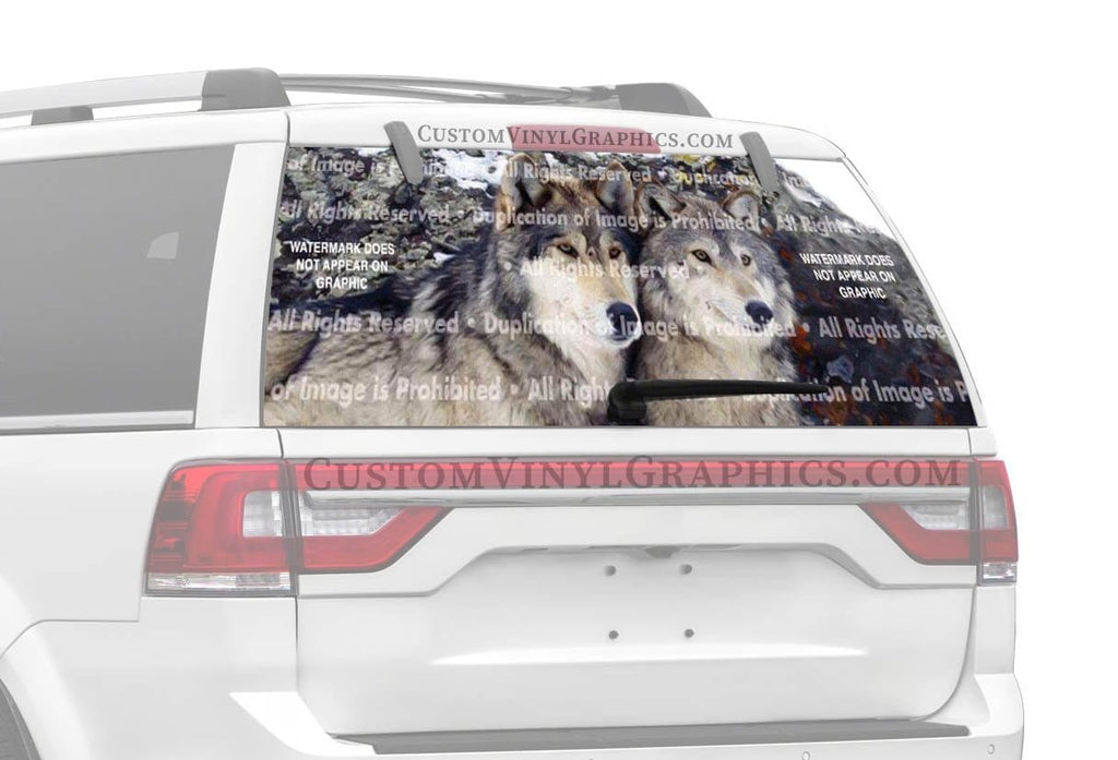 Wolves 1 Rear Window Decal - Custom Vinyl Graphics