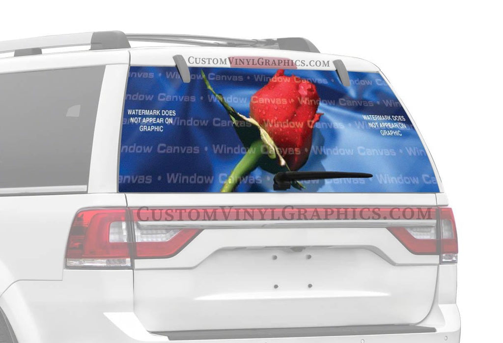 Rose Rear Window Decal - Custom Vinyl Graphics