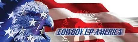 Cowboy Up America Rear Window Decal - Custom Vinyl Graphics Cowboy Up America Rear Window Decal - Custom Vinyl Graphics