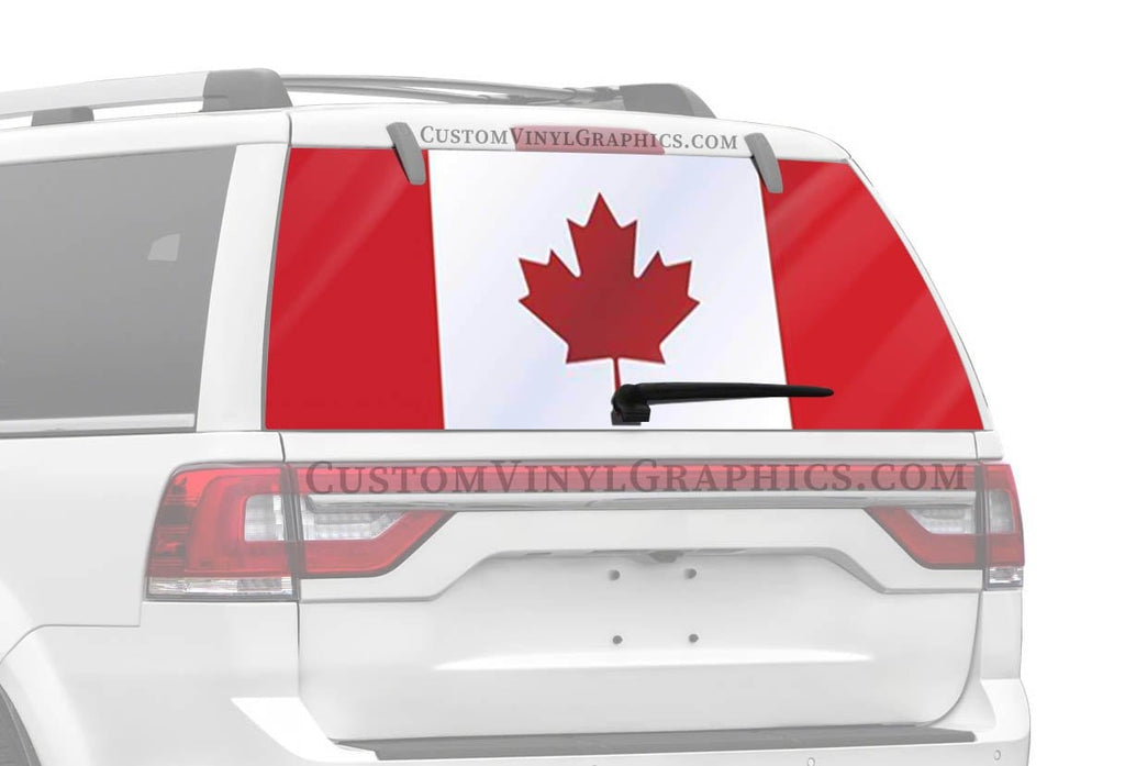 Canadian Flag Rear Window Decal - Custom Vinyl Graphics