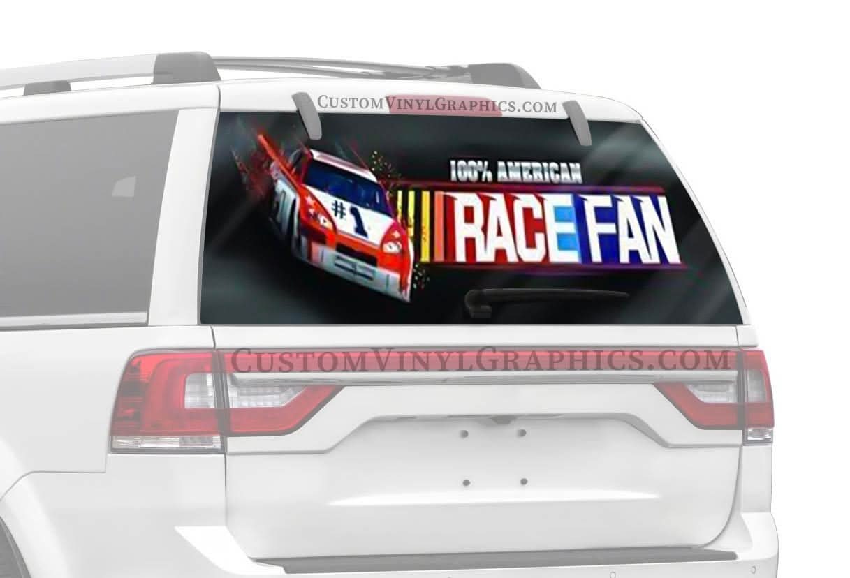 American Race Fan Rear Window Decal – Custom Vinyl Graphics