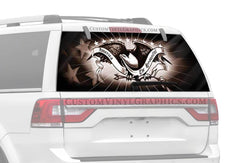 America the Beautiful Vintage Eagle Rear Window Decal - Custom Vinyl Graphics