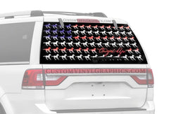 Cowgirl Up Flag Pattern Rear Window Decal - Custom Vinyl Graphics