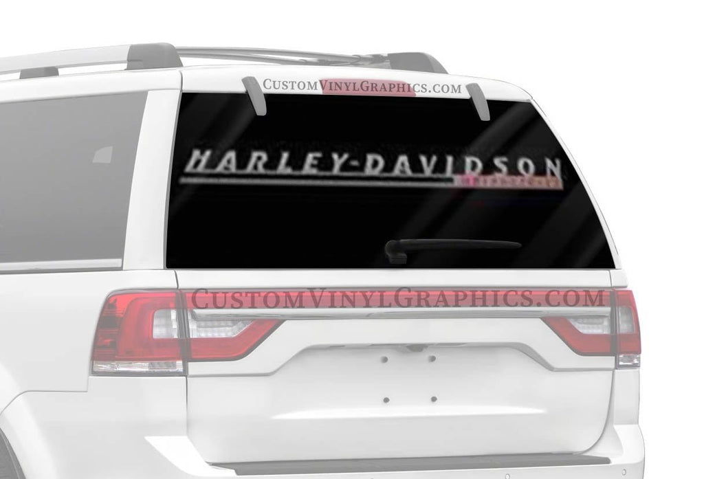 Grey And Red Harley-Davidson Rear Window Decal - Custom Vinyl Graphics
