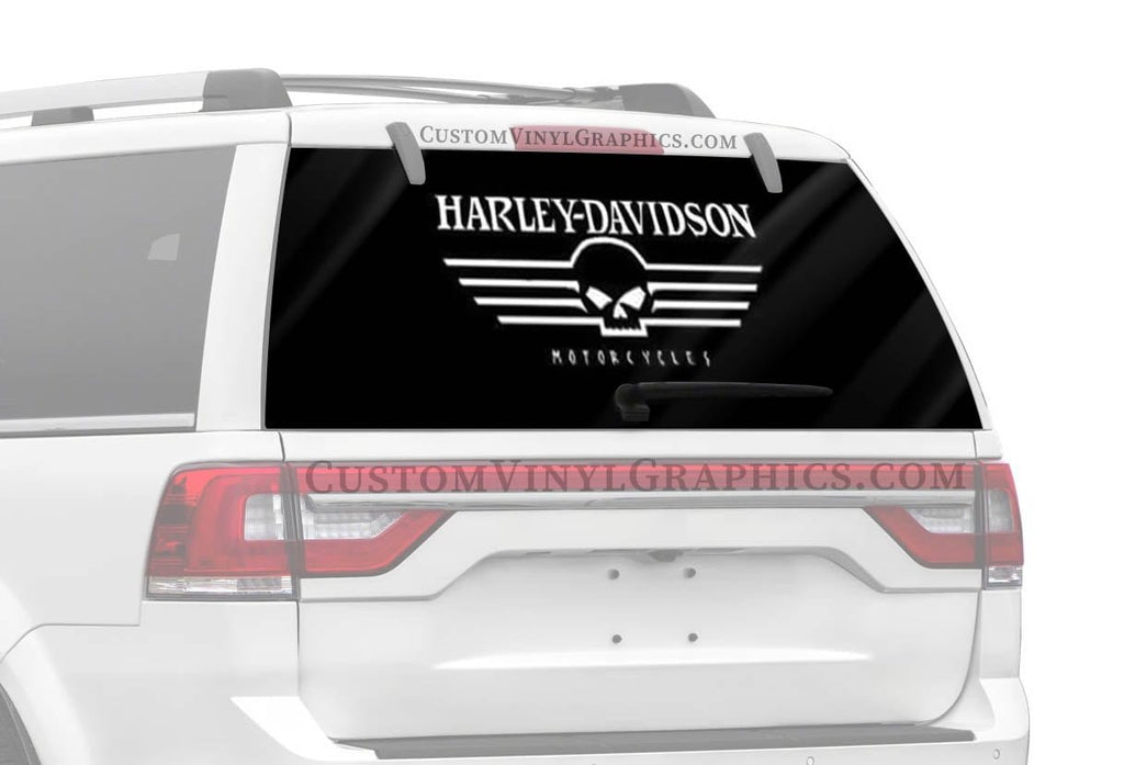 Skull Wing Harley-Davidson Rear Window Decal - Custom Vinyl Graphics