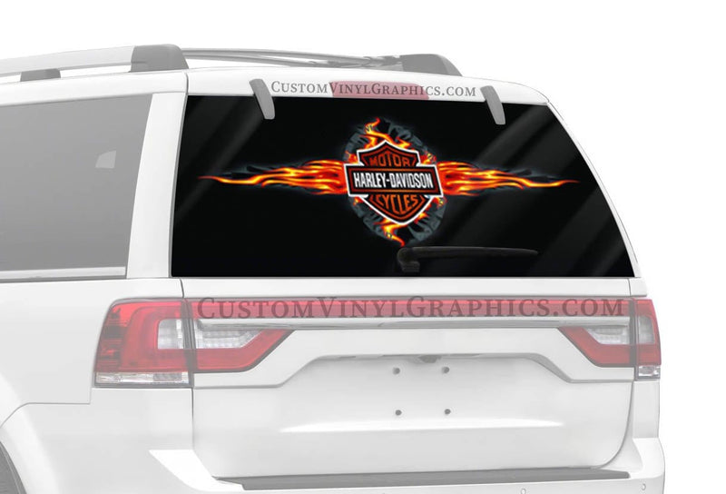 Hot Spin Harley-Davidson Rear Window Decal - Custom Vinyl Graphics