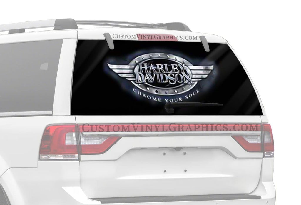 Chrome Soul Harley-Davidson Rear Window Decal - Custom Vinyl Graphics