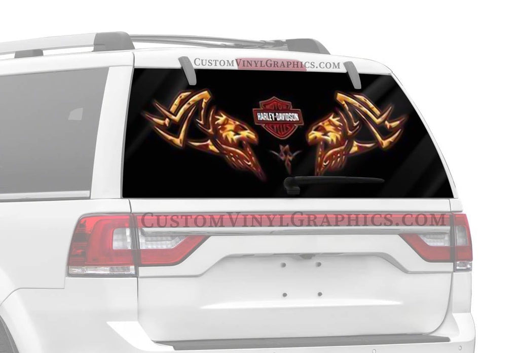 Chrome Eagle Harley-Davidson Rear Window Decal - Custom Vinyl Graphics