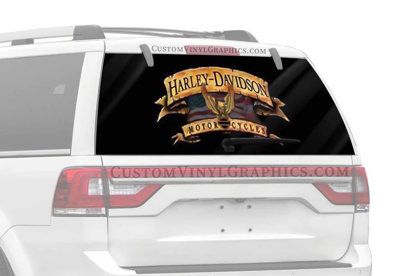 Freedom Banner Harley-Davidson Rear Window Decal - Custom Vinyl Graphics