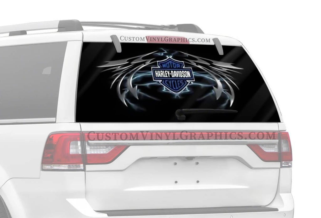 Lightning Wing Harley-Davidson Rear Window Decal - Custom Vinyl Graphics