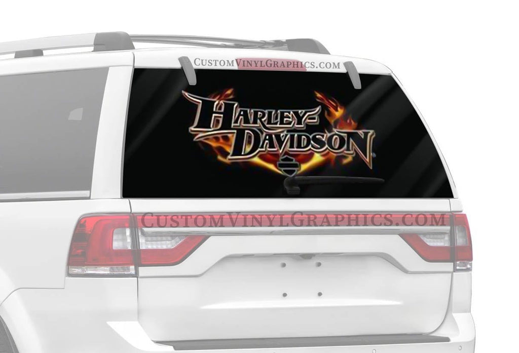 Glow Name Harley-Davidson Rear Window Decal - Custom Vinyl Graphics