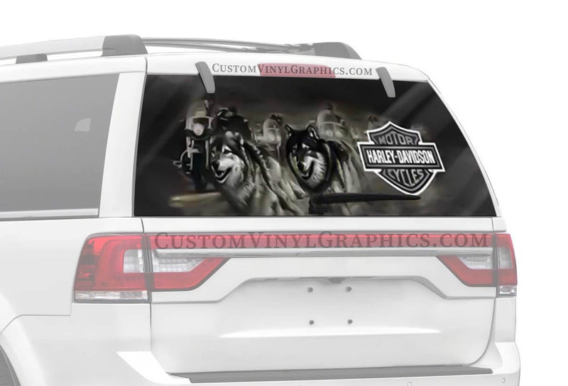 Wolf Edge Harley-Davidson Rear Window Decal - Custom Vinyl Graphics