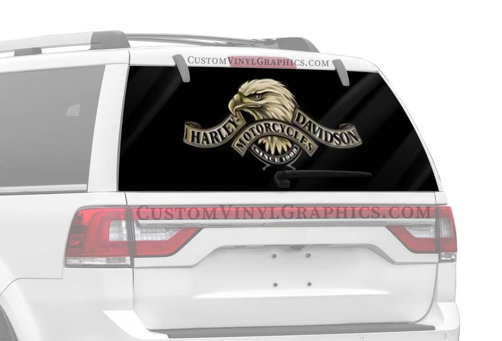 Side View Eagle Harley-Davidson Rear Window Decal - Custom Vinyl Graphics