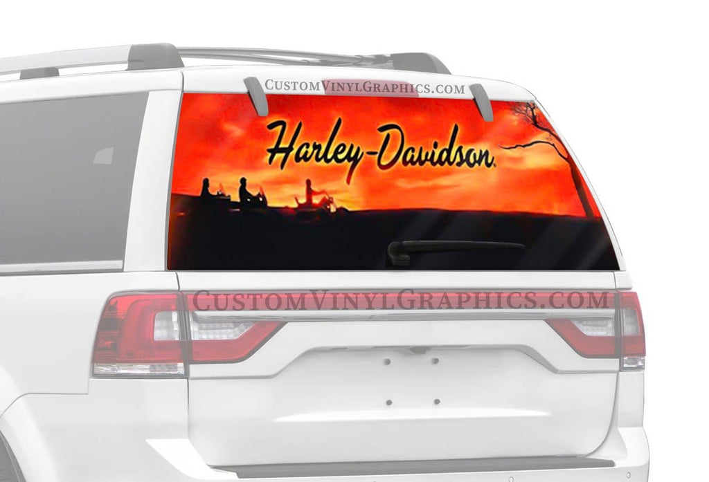 Sunset Riders Harley-Davidson Rear Window Decal - Custom Vinyl Graphics