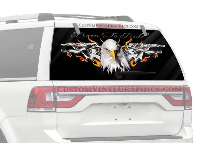 Eagle Stare Truck Window Decal - Custom Vinyl Graphics