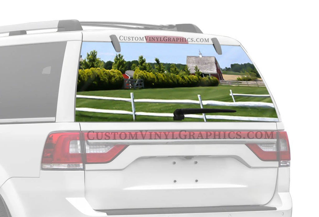 Red Barn Truck Window Decal - Custom Vinyl Graphics