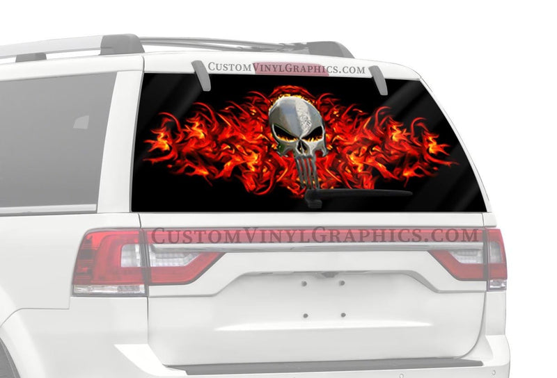 Punisher Skull Truck Window Decal - Custom Vinyl Graphics