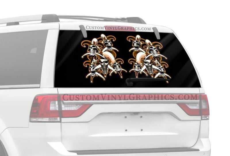 Jester Skulls Truck Window Decal - Custom Vinyl Graphics