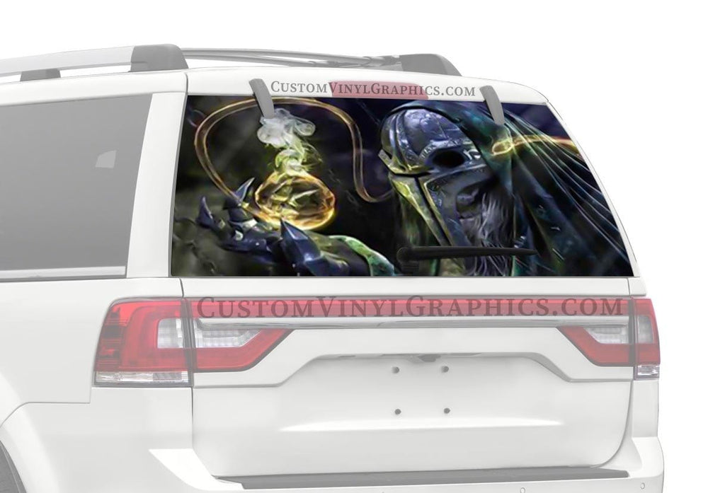 Warlok Skull Truck Window Decal - Custom Vinyl Graphics