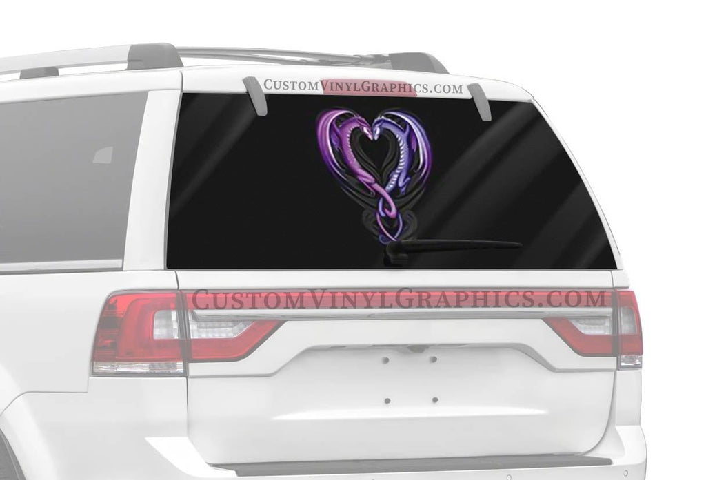 Dragon Heart Truck Window Decal - Custom Vinyl Graphics