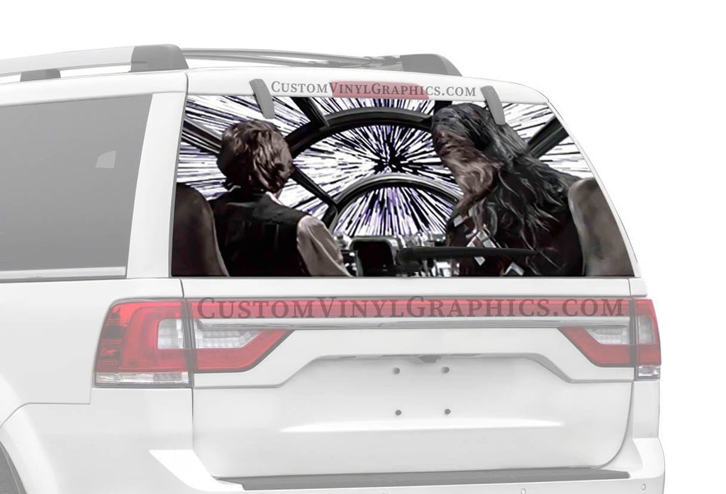 Stille og rolig Slange Påhængsmotor Star Wars Millennium Falcon Truck Window Decal – Custom Vinyl Graphics