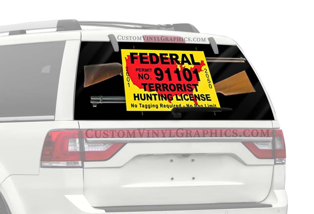 Anti-Terrorist Truck Window Decal - Custom Vinyl Graphics