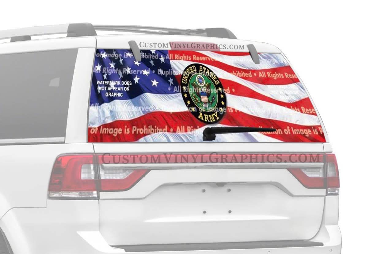 US Army Rear Window Decal – Custom Vinyl Graphics