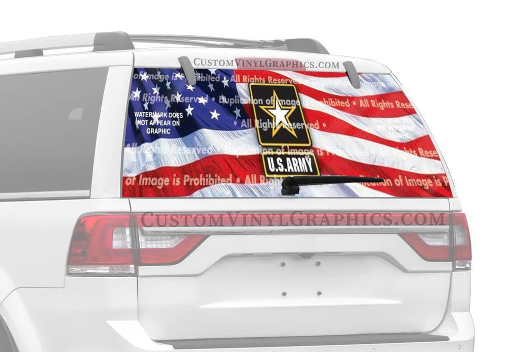 US Army 2 Rear Window Decal - Custom Vinyl Graphics