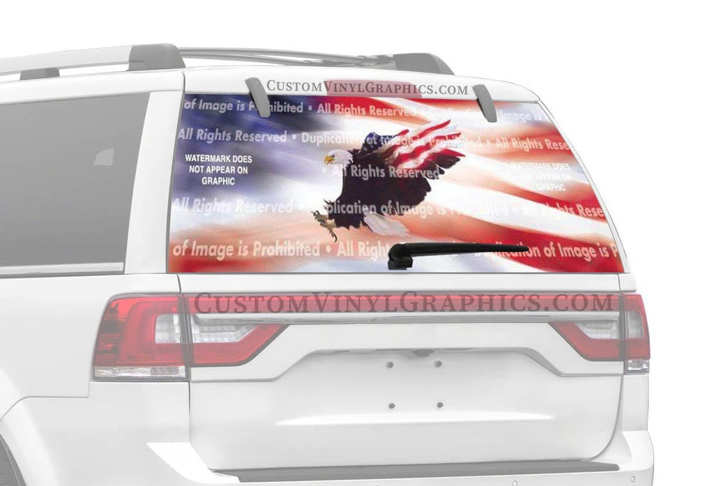 Wings of Freedom Flag Rear Window Decal - Custom Vinyl Graphics