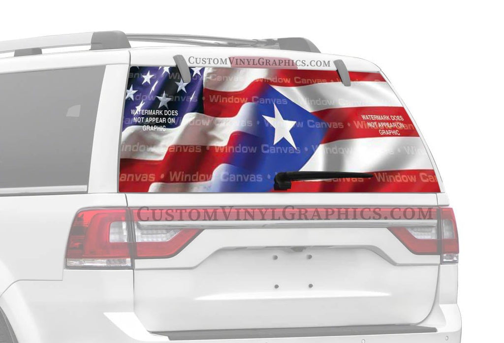 American Pride Puerto Rican Heritage - Custom Vinyl Graphics