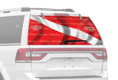 Diver Down Rear Window Decal - Custom Vinyl Graphics