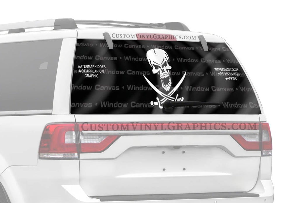 Pirate Flag Rear Window Decal - Custom Vinyl Graphics