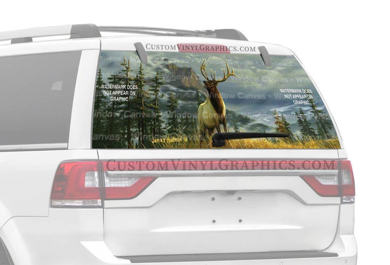 High Mountain Elk Rear Window Decal - Custom Vinyl Graphics