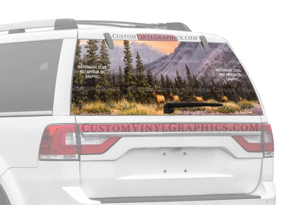 Elk Rear Window Decal - Custom Vinyl Graphics