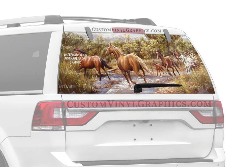 Horse at the Crossing Rear Window Decal - Custom Vinyl Graphics