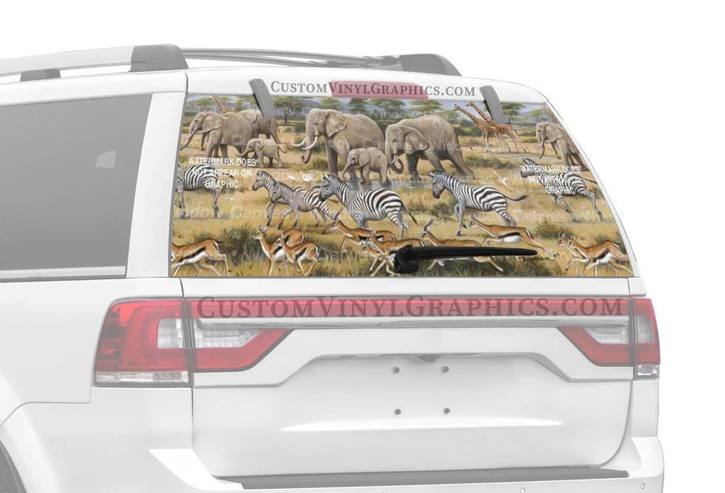 African Safari Rear Window Decal - Custom Vinyl Graphics