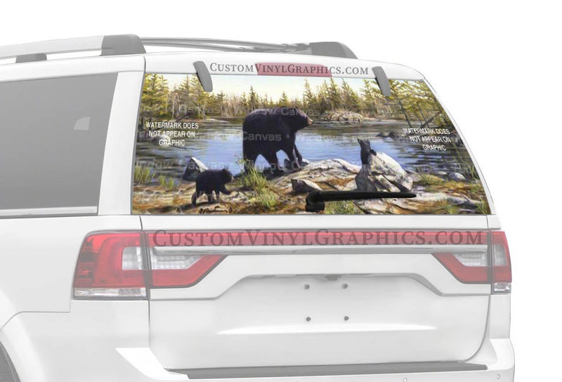 Black Bears Rear Window Decal - Custom Vinyl Graphics