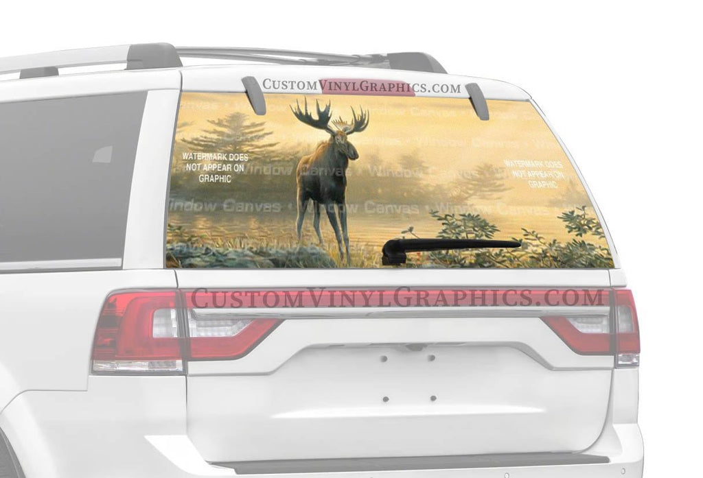 Northwoods Moose Rear Window Decal - Custom Vinyl Graphics